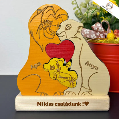 Személyre szabható oroszlán család + Ajándék karácsonyfadísszel