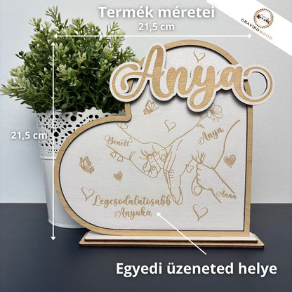 Kéz a Kézben- Személyre szabható ajándék Anyának és Mamának