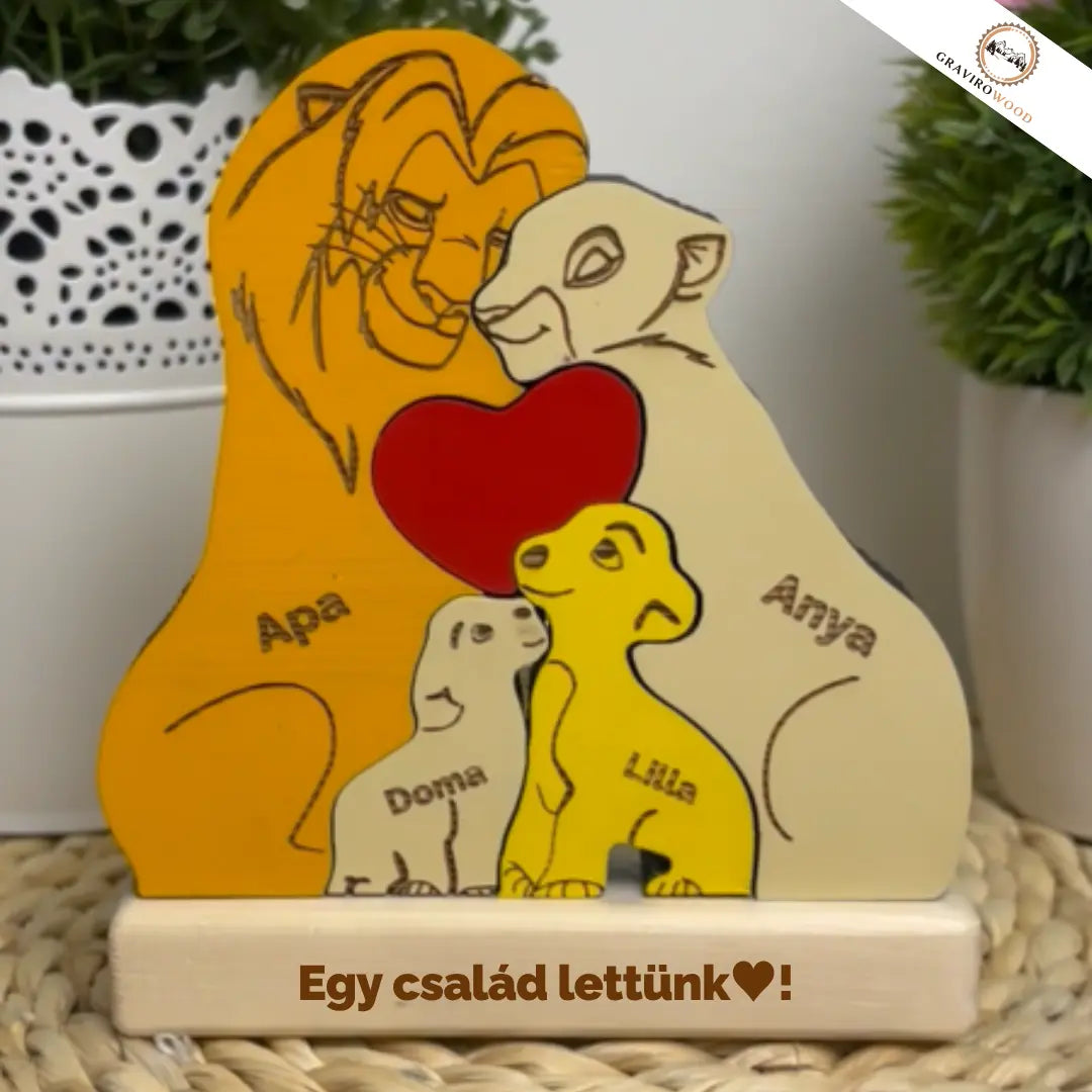 Személyre szabható oroszlán család + Ajándék karácsonyfadísszel
