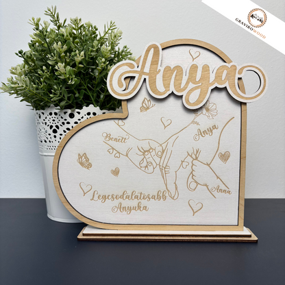 Kéz a Kézben- Személyre szabható ajándék Anyának és Mamának