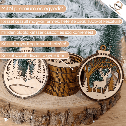 Prémium karácsonyfadíszek