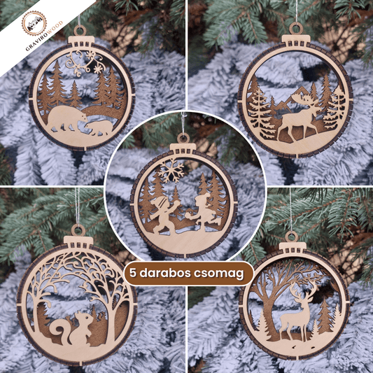 Prémium karácsonyfadíszek (csomagban)