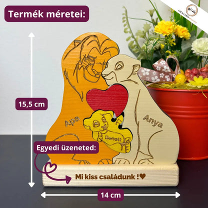 Személyre szabható oroszlán család + Ajándék karácsonyfadísszel