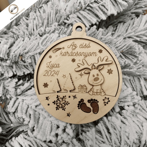 Első karácsonyom- fából készült karácsonyfadísz