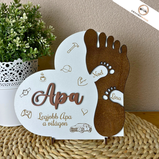 Apák Napi szív -  ajándék Apának és Nagypapának